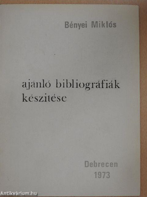 Ajánló bibliográfiák készítése