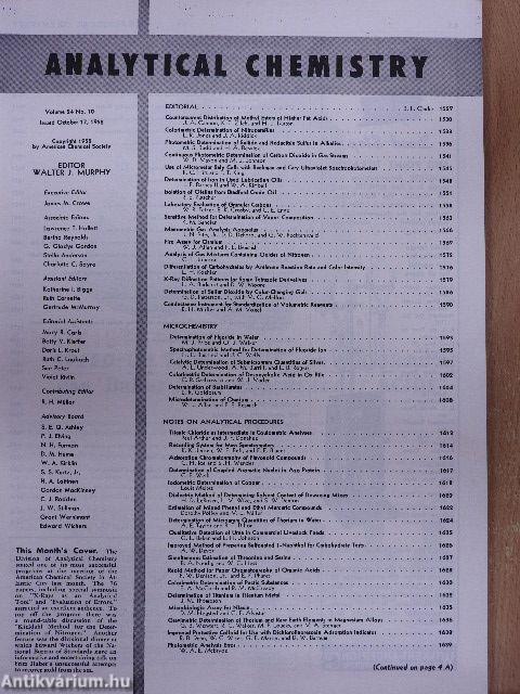 Analytical Chemistry October 1952