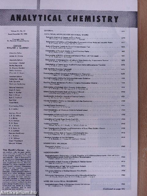 Analytical Chemistry December 1952