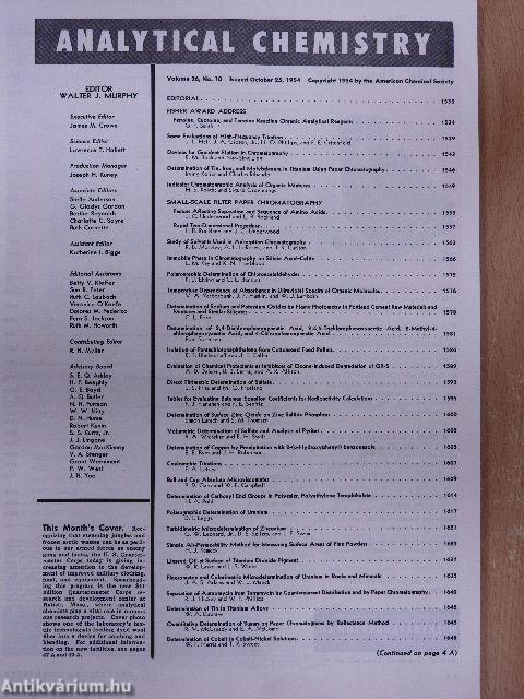 Analytical Chemistry October 1954