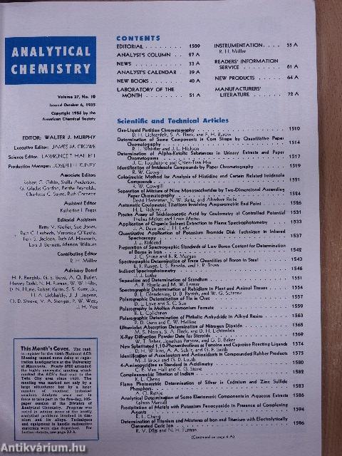 Analytical Chemistry October 1955