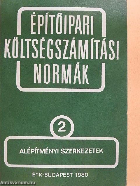 Építőipari költségszámítási normák 2.