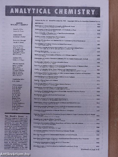 Analytical Chemistry December 1954