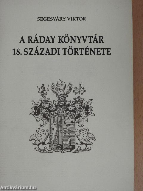 A Ráday könyvtár 18. századi története