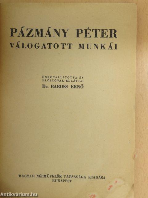 Pázmány Péter válogatott munkái