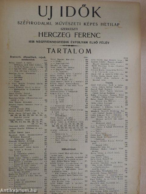 Uj Idők 1938. I-II.