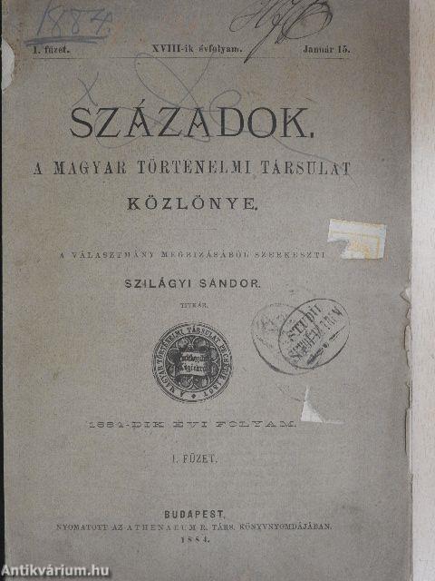 Századok 1884/1-10.