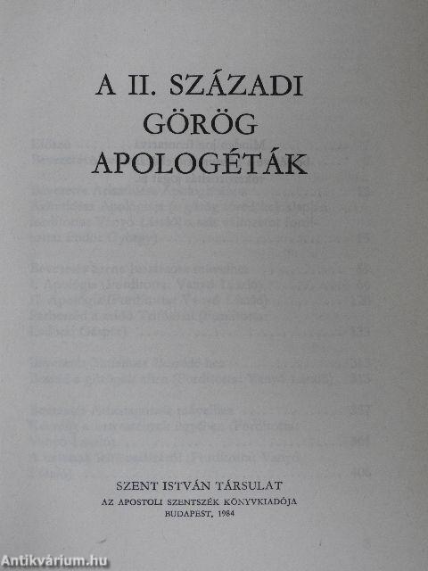 A II. századi görög apologéták