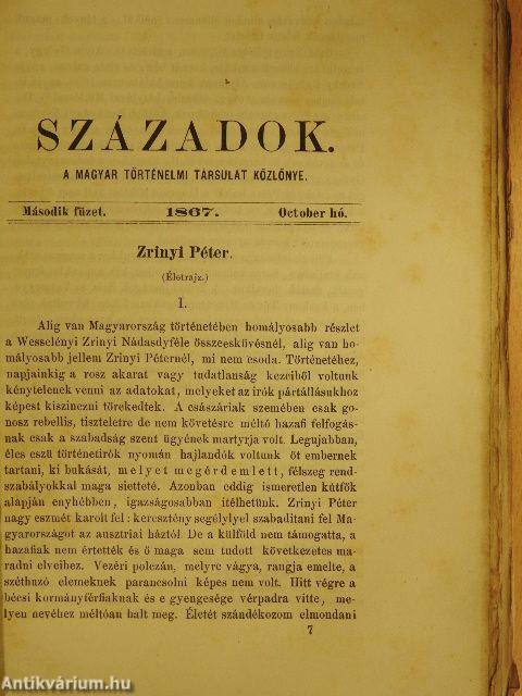 Századok 1867/1-4.