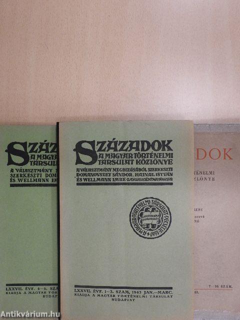 Századok 1943/1-10.