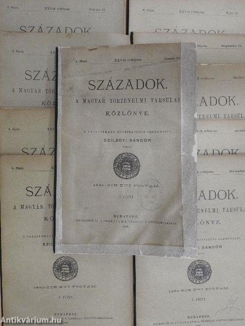 Századok 1891. január-december