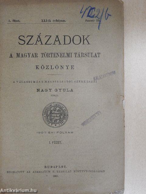 Századok 1907/1-10.