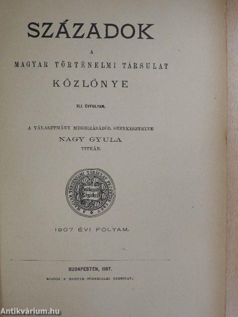 Századok 1907/1-10.