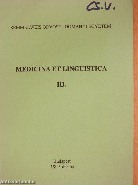 Medicina et linguistica III.