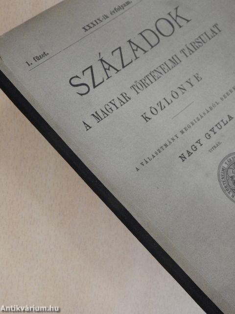 Századok 1905/1-10.