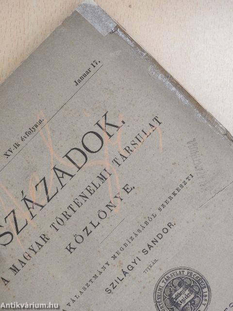 Századok 1881/1-10.