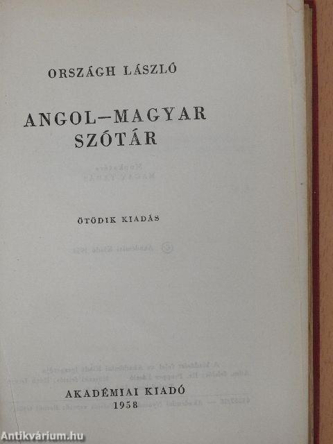 Angol-magyar szótár