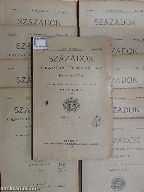 Századok 1902/1-10.