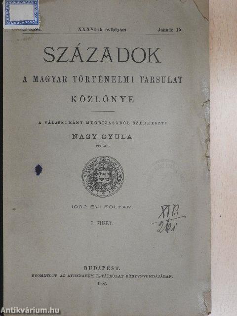 Századok 1902/1-10.