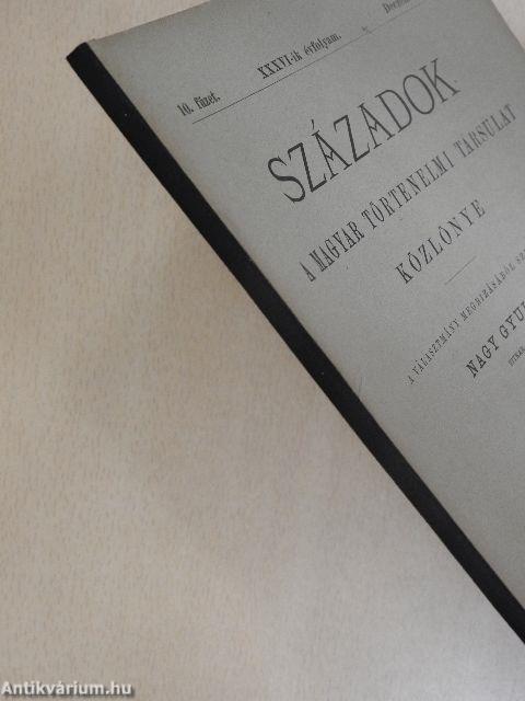 Századok 1902/1-10.