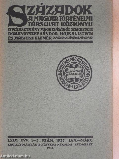 Századok 1935. január-december