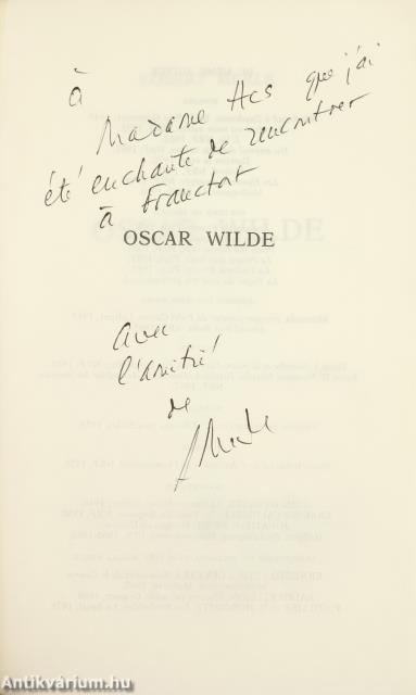 Oscar Wilde (dedikált példány)