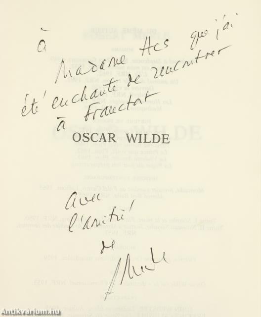 Oscar Wilde (dedikált példány)