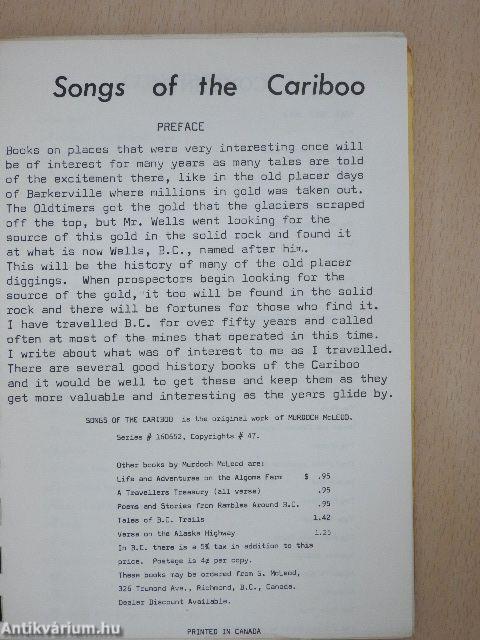 Songs of the Cariboo