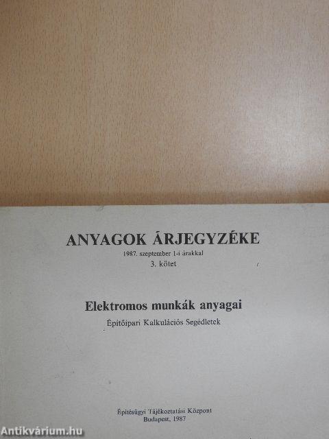 Anyagok árjegyzéke 3.