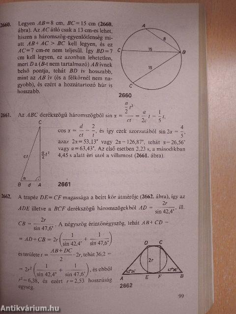 Összefoglaló feladatgyűjtemény matematikából - Megoldások II.