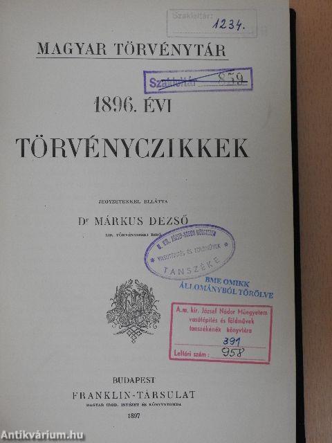 1896-1897. évi törvényczikkek