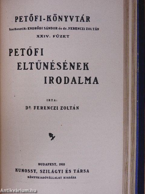 Petőfi levelei/Petőfi eltűnésének irodalma