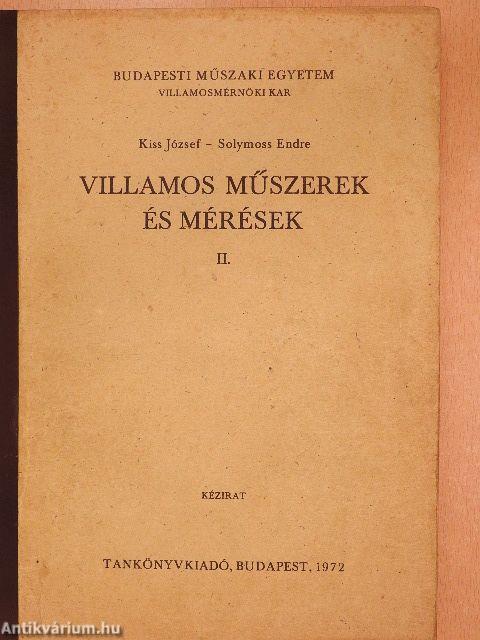 Villamos műszerek és mérések II.