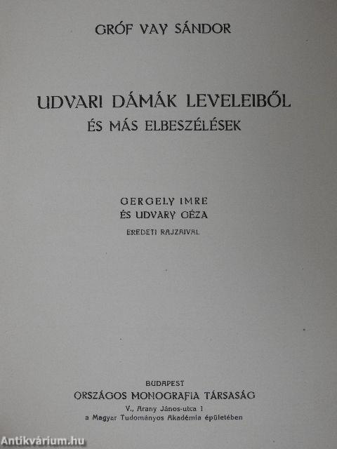 Udvari dámák leveleiből és más elbeszélések