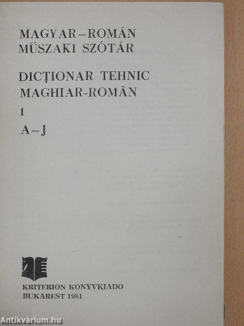 Magyar-román műszaki szótár 1-2.