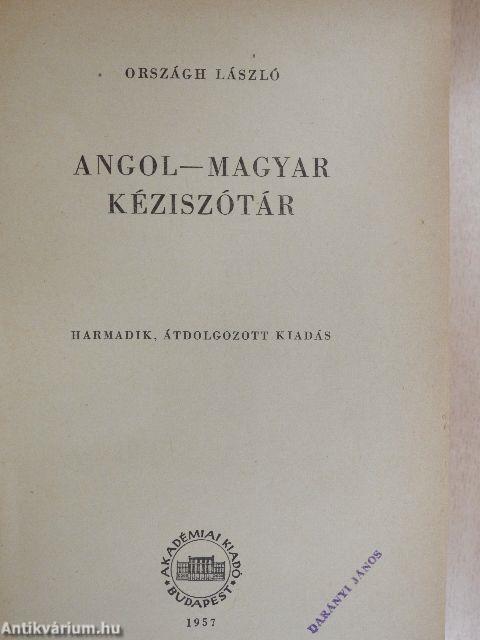 Angol-magyar kéziszótár