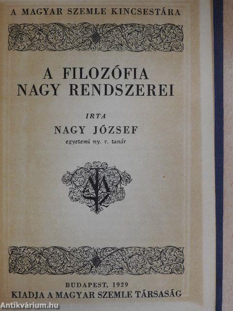 A filozófia nagy rendszerei