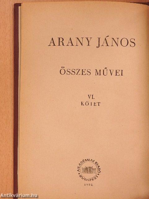 Arany János összes művei VI.