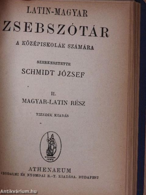 Latin-magyar zsebszótár I-II.