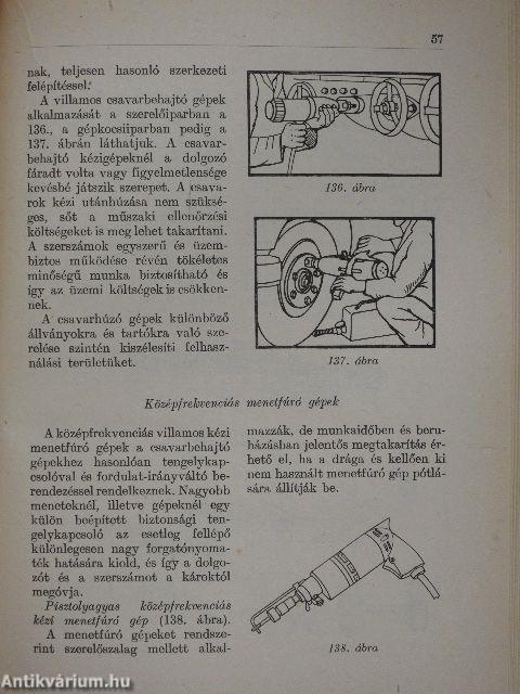 Gépi működtetésű kéziszerszámok