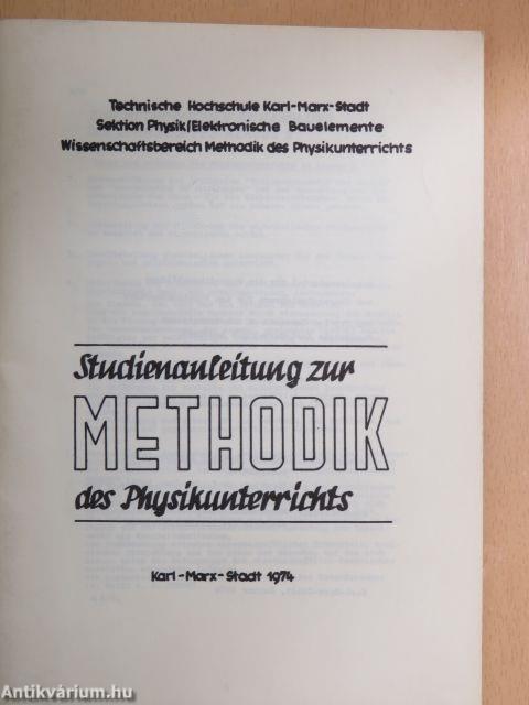 Studienauleitung zur Methodik des Physikunterrichts