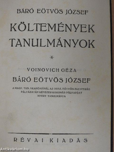 Költemények/Tanulmányok/Báró Eötvös József