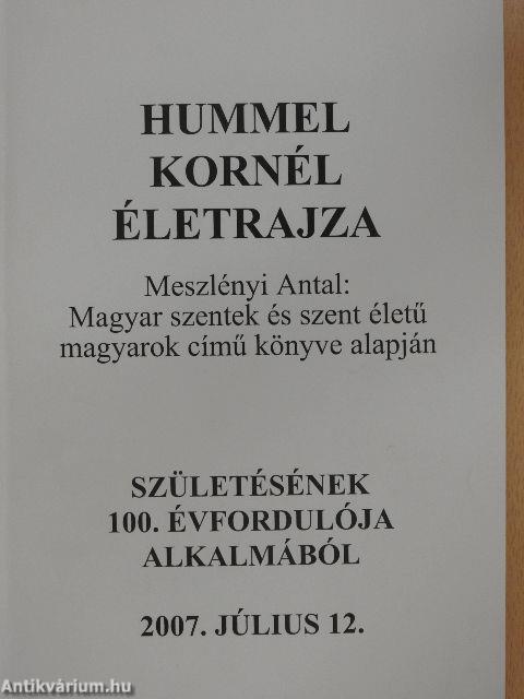 Hummel Kornél életrajza