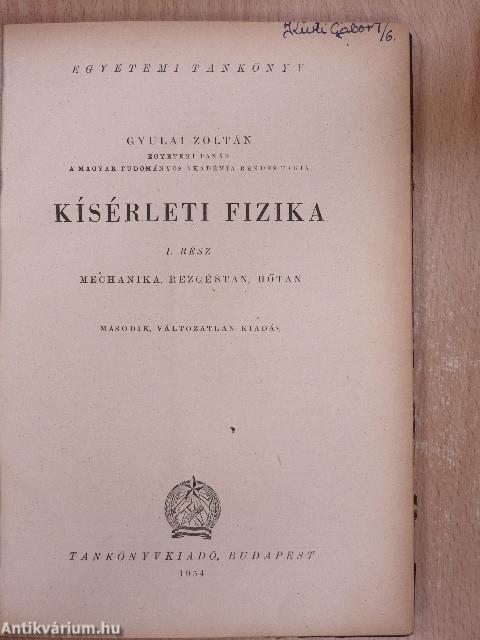 Kísérleti fizika I-II.