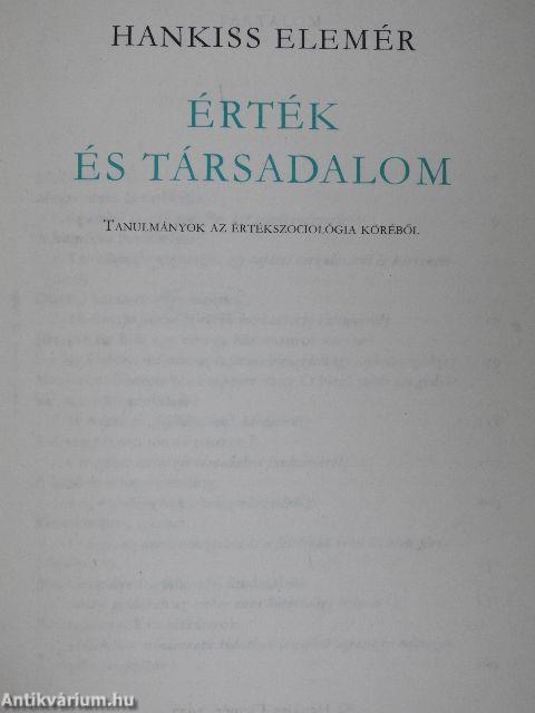 Érték és társadalom