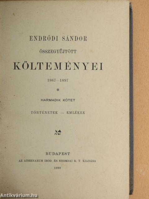 Endrődi Sándor összegyűjtött költeményei III. (töredék)