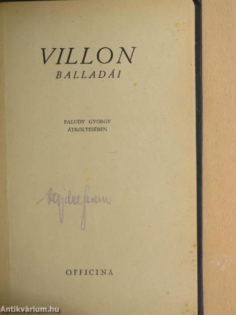 Villon balladái Faludy György átköltésében