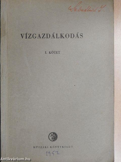 Vízgazdálkodás I.