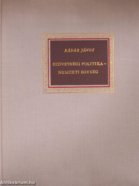 Szövetségi politika - nemzeti egység