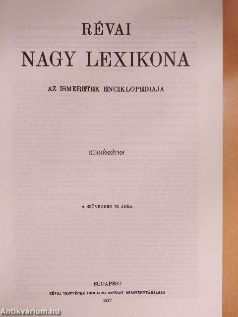 Révai nagy lexikona - Kiegészítés I.